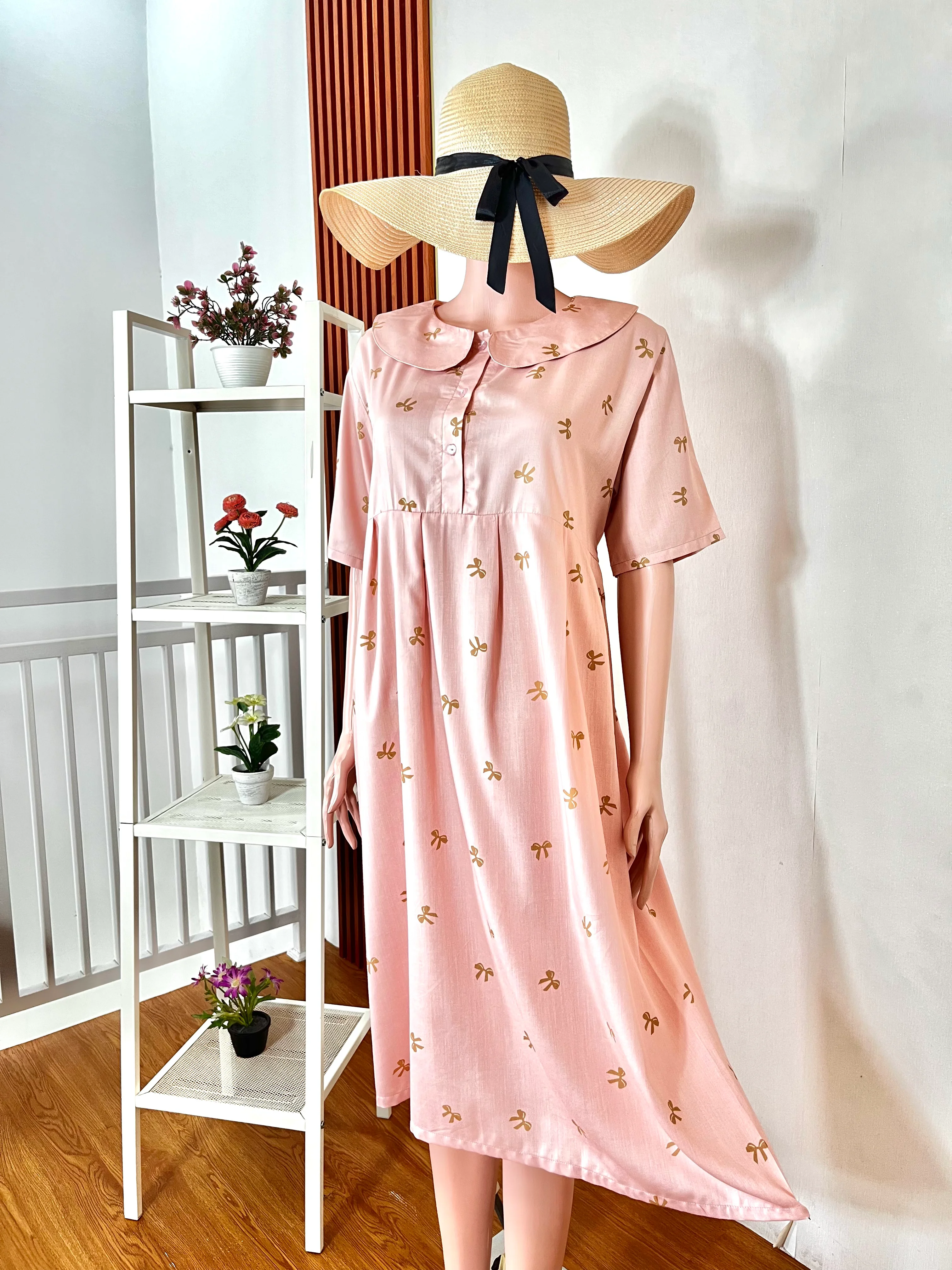 Blush Pink Peter Pan Collar Homedress